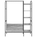vidaXL Ruhafogó polcokkal tárolóval Szürke 120 x 44 x 160 cm Faanyag