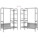 vidaXL Ruhafogó polcokkal tárolóval Szürke 120 x 44 x 160 cm Faanyag