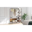vidaXL Ruhafogó polcokkal tárolóval Barna 120 x 44 x 160 cm Faanyag