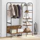 vidaXL Ruhafogó polcokkal tárolóval Barna 120 x 44 x 160 cm Faanyag