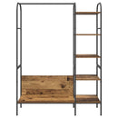 vidaXL Ruhafogó polcokkal tárolóval Barna 120 x 44 x 160 cm Faanyag