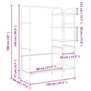 vidaXL Ruhafogó polcokkal tárolóval Barna 120 x 44 x 160 cm Faanyag