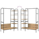 vidaXL Ruhafogó polcokkal tárolóval Bézs 120 x 44 x 160 cm Faanyag