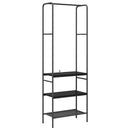 vidaXL Ruhafogó polcokkal Fekete tölgy 60 x 30 x 171 cm Faanyag