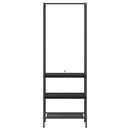 vidaXL Ruhafogó polcokkal Fekete tölgy 60 x 30 x 171 cm Faanyag