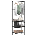 vidaXL Ruhafogó polcokkal Fekete tölgy 60 x 30 x 171 cm Faanyag