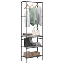 vidaXL Ruhafogó polcokkal Szürke sonoma 60 x 30 x 171 cm Faanyag