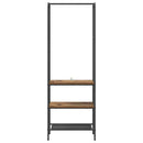 vidaXL Ruhafogó polcokkal tárolóval Régi fa 60 x 30 x 171 cm Faanyag