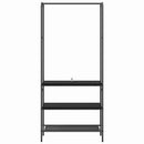 vidaXL Ruhatartó polcokkal Musta tammi 77 x 30 x 171 cm Faanyag