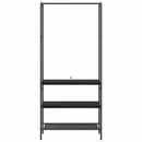 vidaXL Ruhafogó Fekete Tölgy 77 x 30 x 171 cm Szerelt Fa