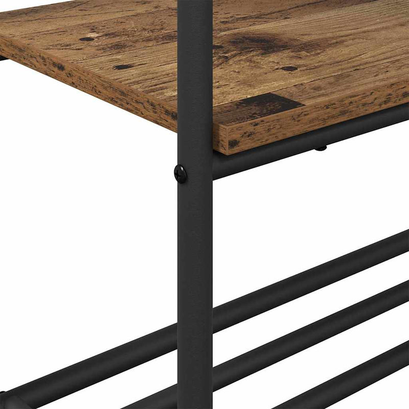 vidaXL Ruhatartó polcokkal Régi fa 77 x 30 x 171 cm Faanyag