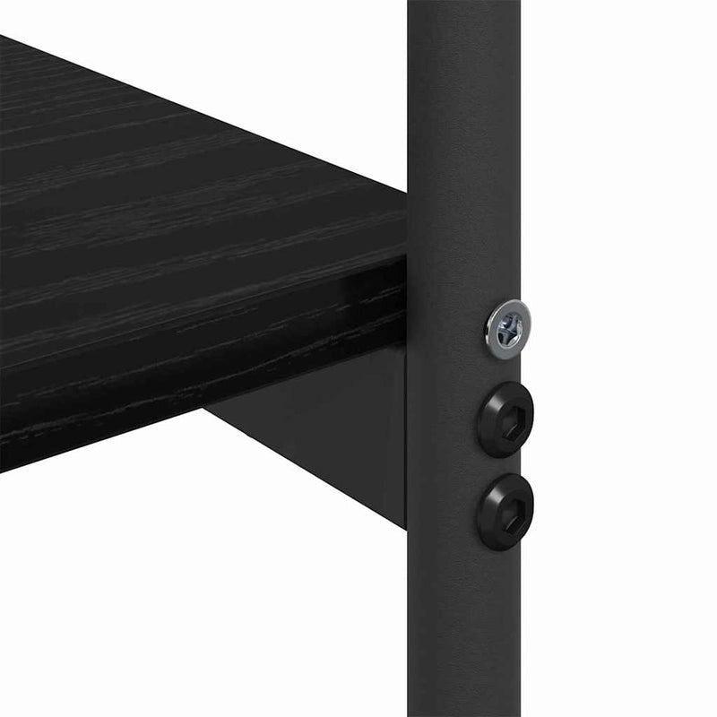 vidaXL Konzolasztal polcokkal Musta tammi 101 x 35 x 80.5 cm Faanyag