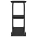 vidaXL Konzolasztal polcokkal Musta tammi 101 x 35 x 80.5 cm Faanyag
