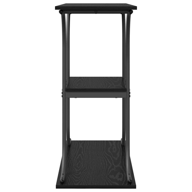 vidaXL Konzolasztal polcokkal Musta tammi 101 x 35 x 80.5 cm Faanyag