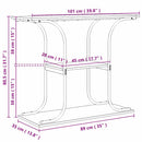 vidaXL Konzolasztal polcokkal Fekete tölgy 101 x 35 x 80,5 cm Faanyag