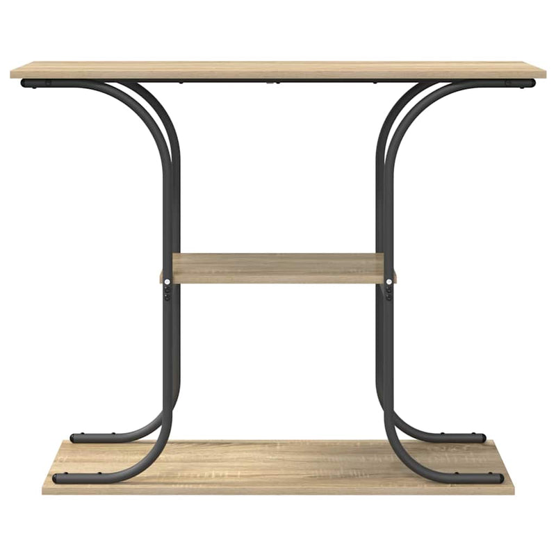 vidaXL Konzolasztal polcokkal sonoma tölgy 101 x 35 x 80.5 cm Faanyag