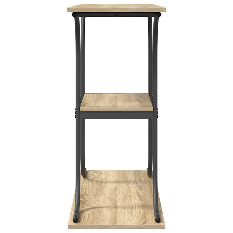 vidaXL Konzolasztal polcokkal sonoma tölgy 101 x 35 x 80.5 cm Faanyag