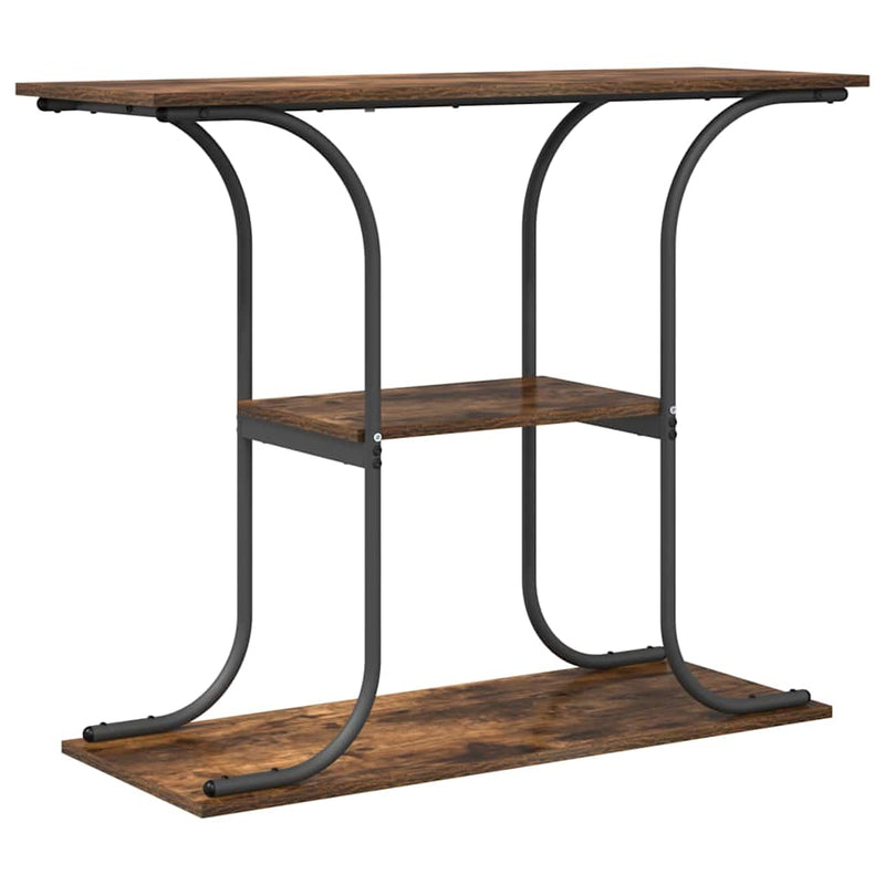 vidaXL Konzolasztal polcokkal Füstölt tölgy 101 x 35 x 80.5 cm Faanyag