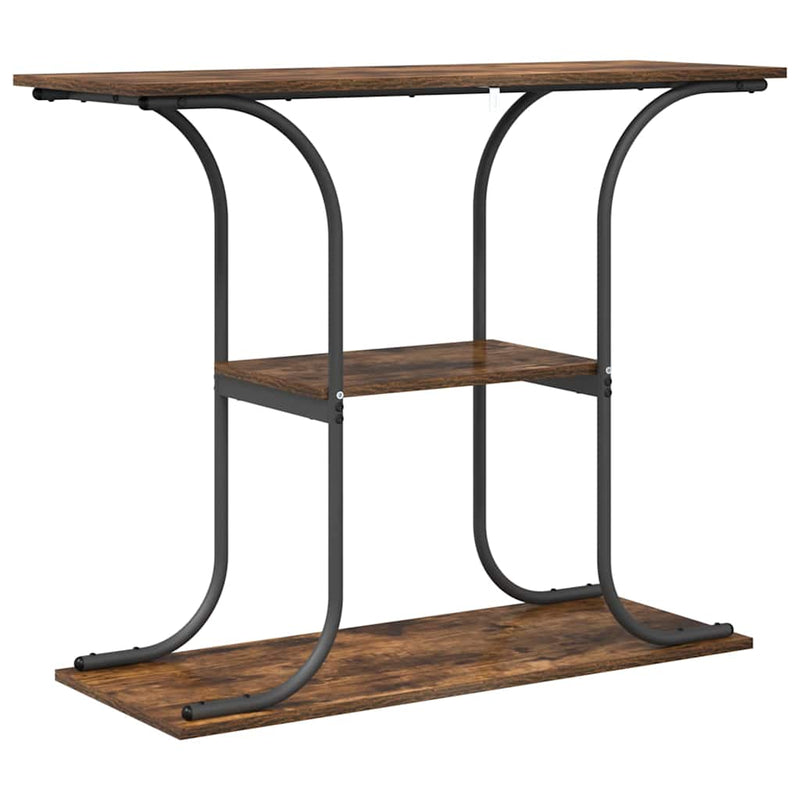 vidaXL Konzolasztal polcokkal Füstölt tölgy 101 x 35 x 80.5 cm Faanyag