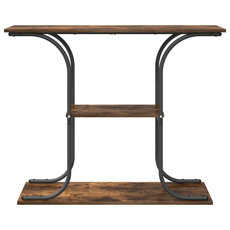 vidaXL Konzolasztal polcokkal Füstölt tölgy 101 x 35 x 80.5 cm Faanyag