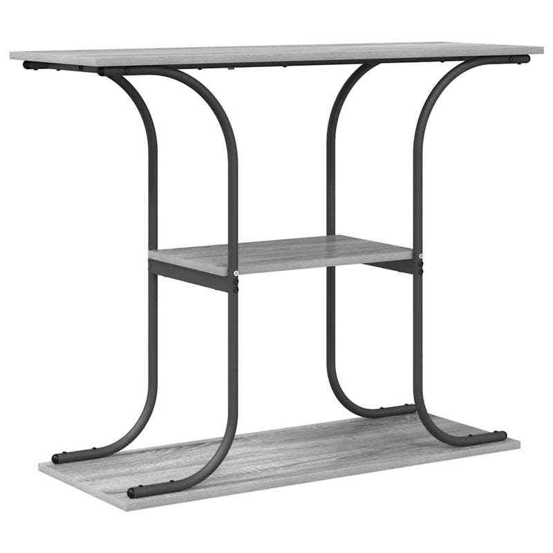 vidaXL Konzolasztal polcokkal Szürke sonoma 101 x 35 x 80.5 cm Faanyag