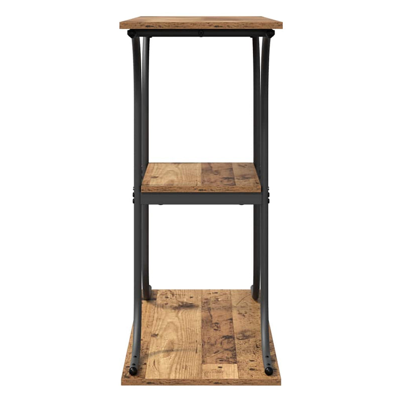 vidaXL Konzolasztal polcokkal Régi fa 101 x 35 x 80.5 cm Faanyag