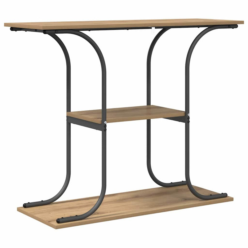 vidaXL Konzolasztal kézműves tölgy 101 x 35 x 80.5 cm Faanyag