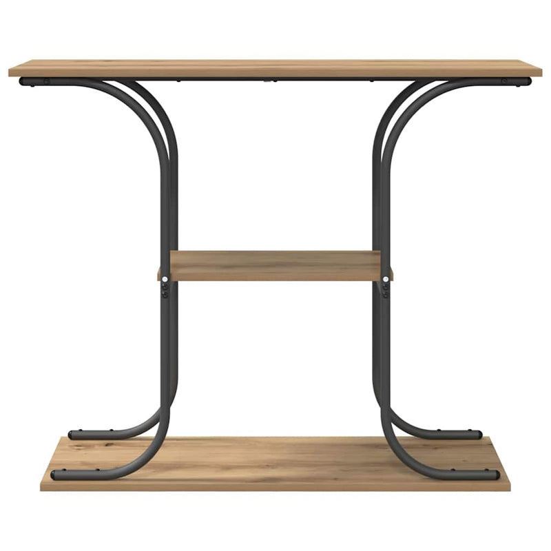 vidaXL Konzolasztal kézműves tölgy 101 x 35 x 80.5 cm Faanyag