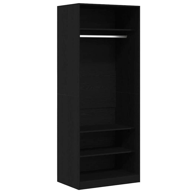 vidaXL Ruhásszekrény polcokkal Fekete tölgy 80 x 50 x 200 cm Faanyag