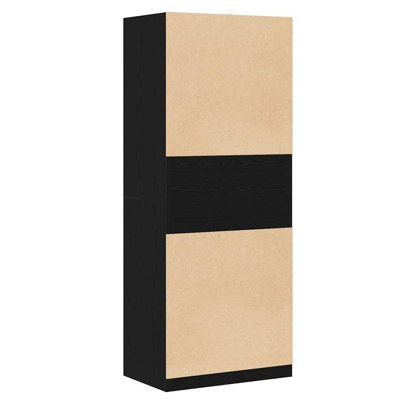 vidaXL Ruhásszekrény polcokkal Fekete tölgy 80 x 50 x 200 cm Faanyag