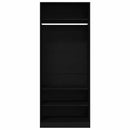 vidaXL Ruhásszekrény polcokkal Fekete tölgy 80 x 50 x 200 cm Faanyag