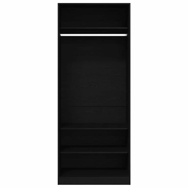 vidaXL Ruhásszekrény polcokkal Fekete tölgy 80 x 50 x 200 cm Faanyag