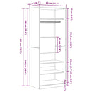 vidaXL Ruhásszekrény polcokkal Fekete tölgy 80 x 50 x 200 cm Faanyag