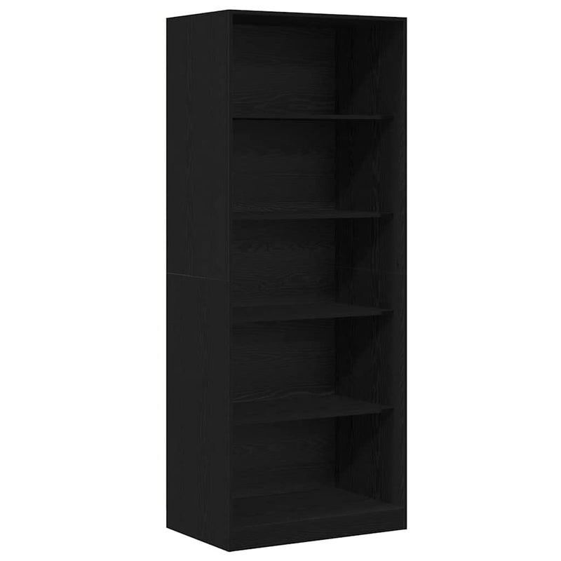 vidaXL Ruhásszekrény polcokkal Fekete tölgy 80 x 50 x 200 cm Faanyag