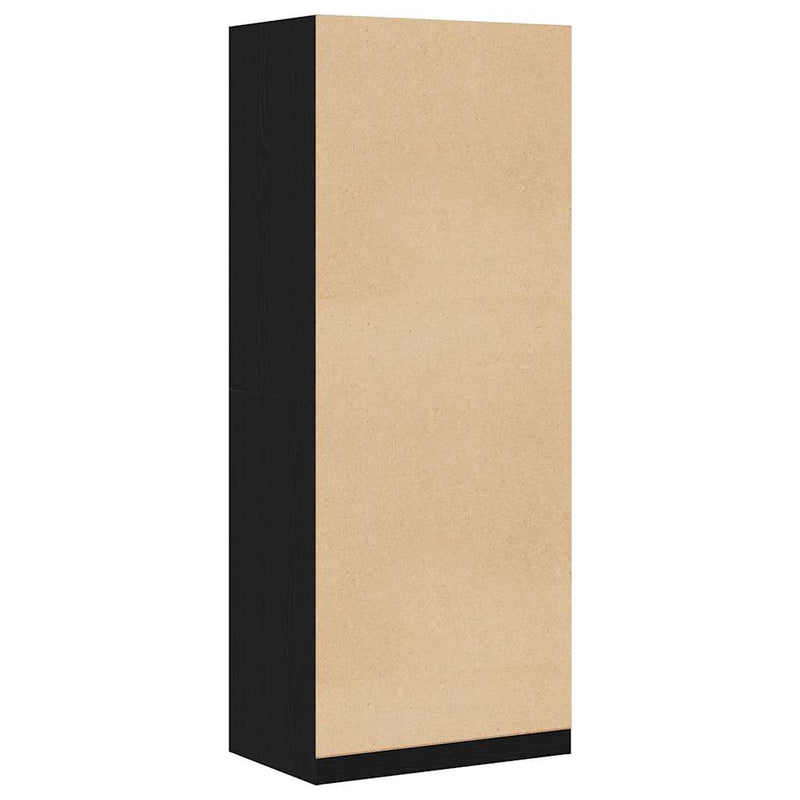 vidaXL Ruhásszekrény polcokkal Fekete tölgy 80 x 50 x 200 cm Faanyag