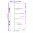 vidaXL Ruhásszekrény polcokkal Fekete tölgy 80 x 50 x 200 cm Faanyag