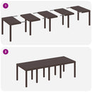 vidaXL Kerti Asztal Barna 250 x 100 x 73 cm polirattan