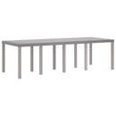 vidaXL Kerti Asztal Világosszürke 250 x 100 x 73 cm polirattan