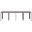vidaXL Kerti Asztal Világosszürke 250 x 100 x 73 cm polirattan