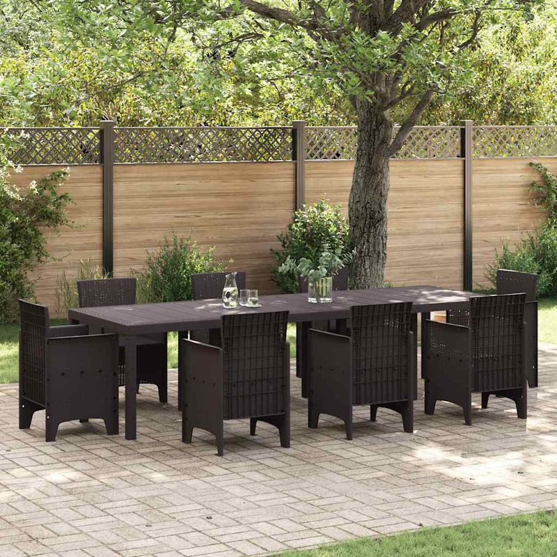 vidaXL Kerti Asztal Barna 300 x 100 x 73 cm polirattan