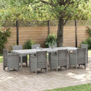 vidaXL Kerti Asztal Világosszürke 300 x 100 x 73 cm polirattan