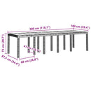 vidaXL Kerti Asztal Világosszürke 300 x 100 x 73 cm polirattan