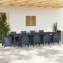 vidaXL Kerti Asztal Antracit 350 x 100 x 74 cm polirattan