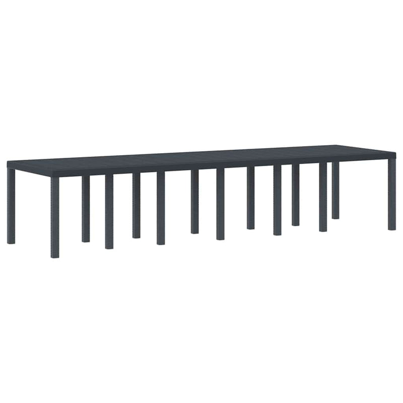 vidaXL Kerti Asztal Antracit 350 x 100 x 73 cm polirattan