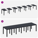 vidaXL Kerti Étkezőasztal Antracit 350 x 100 x 73 cm polirattan