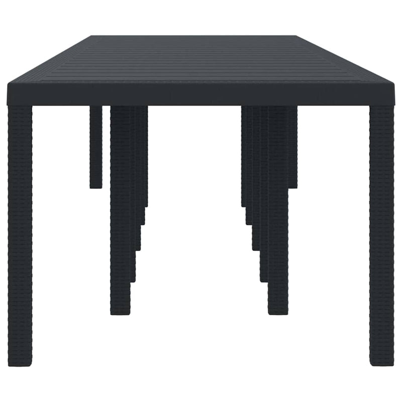 vidaXL Kerti Asztal Antracit 350 x 100 x 73 cm polirattan