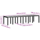 vidaXL Kerti Asztal Barna 350 x 100 x 74 cm polirattan