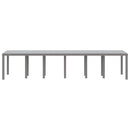 vidaXL Kerti Asztal Világosszürke 350 x 100 x 74 cm polirattan