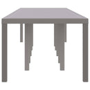 vidaXL Kerti Asztal Világosszürke 350 x 100 x 74 cm polirattan