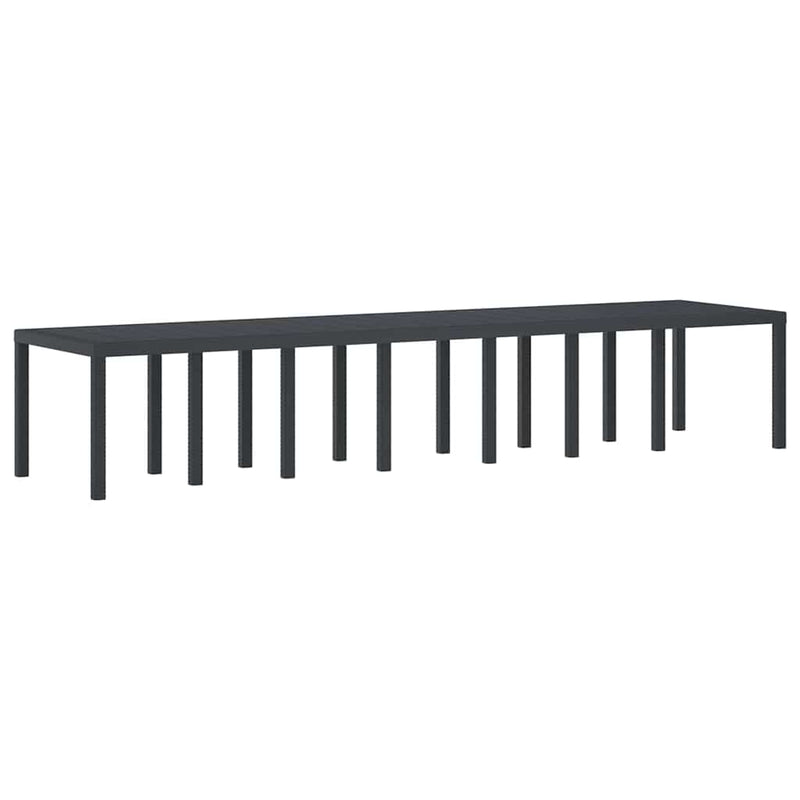 vidaXL Kerti Asztal Antracit 400 x 100 x 73 cm polirattan